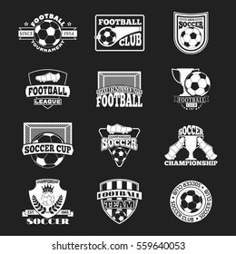Soccer sign vector set.
