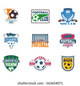 Soccer sign vector set.