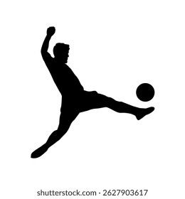 Soccer silhouette. Football player vector 