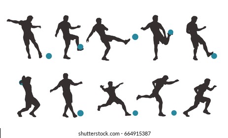 soccer silhouette set