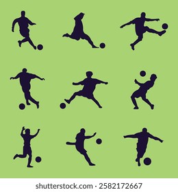 soccer silhouette vector illustration , soccer player image 