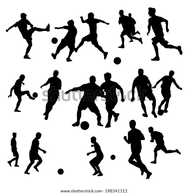 Soccer Silhouettes Stock Vector (Royalty Free) 188341112 | Shutterstock