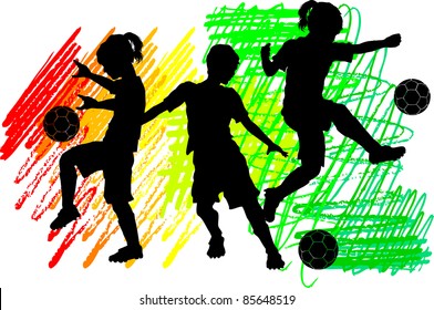 Soccer Silhouettes Kids Boys And Girls