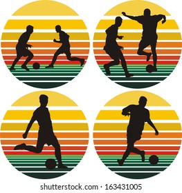 soccer silhouettes on the background