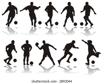 soccer silhouettes (vector)