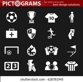 Soccer simply icons for web and user interfaces