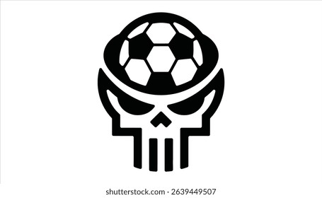 Soccer Skull and Crossbones with Football Vector Design	
