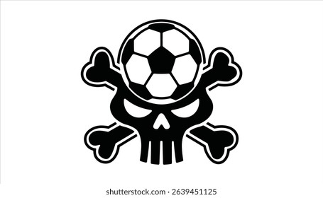 Soccer Skull and Crossbones with Football Vector Design	
