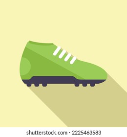 Soccer sneaker icon flat vector. Sport shoe. Football boot