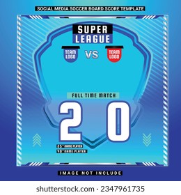 SOCCER SOCIAL MEDIA SCORE FULLTIME LOWER THIRD SPORT BIG MATCH FOOTBALL TEAMS CHAMPIONSHIP BACKGROUND TEMPLATE