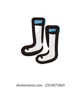 Soccer socks - Soccer icon (Hand-drawn line, colored version)