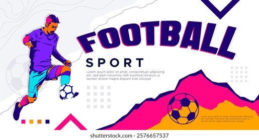 Soccer sport athlete vector design with abstract silhouette style. Design with the concept of national sports celebration. Interactive sports background. Football player - soccer