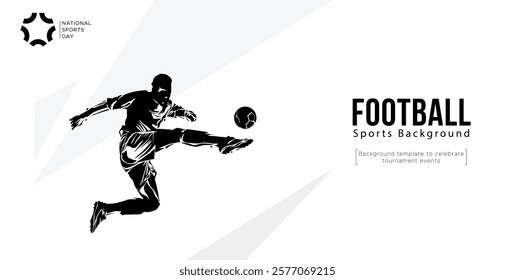 Soccer sport athlete vector design with abstract silhouette style. Design with the concept of national sports celebration. Interactive sports background. Football player - soccer