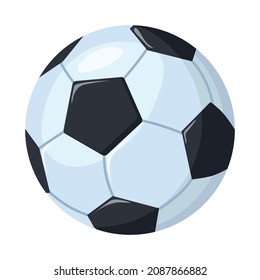 Soccer sport ball. Playing kicking on football field, vector Illustration isolated on white background