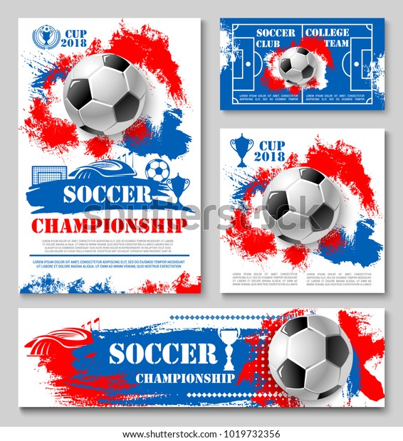 Soccer Sport Championship Cup Poster Template Stock Vector (Royalty ...