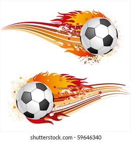 soccer sport element with flames