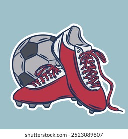 futebol futebol esporte futebol com sapatos equipamento vetor ilustração