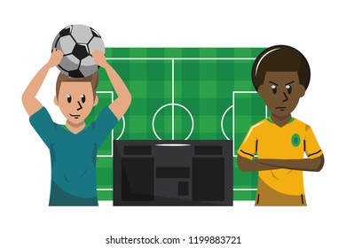 Soccer sport game cartoons