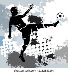 Soccer sport graphic with dynamic background.