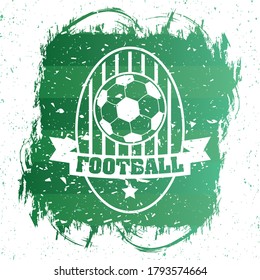 soccer sport green poster with balloon emblem vector illustration design