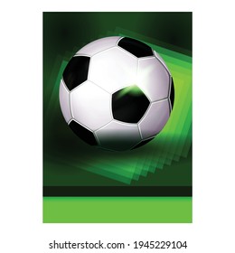 Soccer Sport League Tournament Flyer Poster Vector. Playing Equipment Soccer Match On Creative Advertise Banner. Athletic Running And Kicking Ball To Score Goal Game Concept Template Illustration