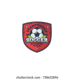 Soccer sport logo and background emblem vector