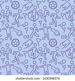 Soccer sport pattern. Football training icons pattern background with Vector graphics