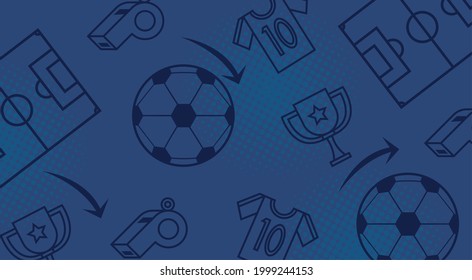 soccer sport pattern set icons