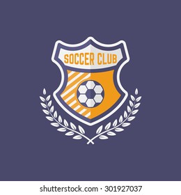 Soccer sport team isolated vector emblem, football emblem design for printing on t-shirt part 1