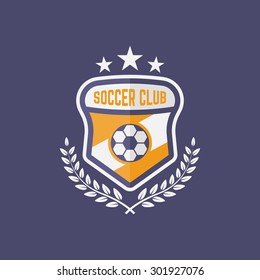 Soccer sport team isolated vector emblem, football emblem design for printing on t-shirt part 6