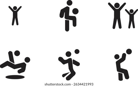  Soccer and Sports Activity Icons Vector Silhouettes