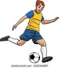 Soccer Sports Cartoon Colored Clipart Illustration