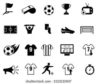 Soccer Sports Icons Set. Vector Illustration