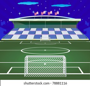 Soccer stadium  with field.