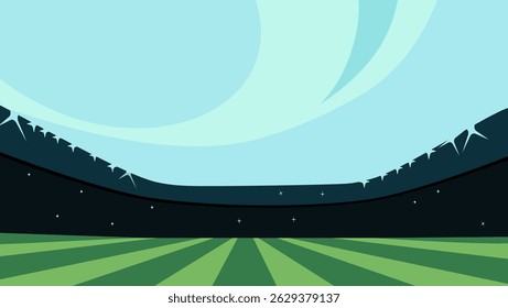 Soccer stadium, flat color illustration