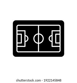 Soccer Stadium Glyph Icon. Play Football With Team. Training Field Vector Isolated Outline Drawing. 