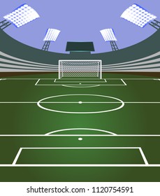 Soccer stadium with goal