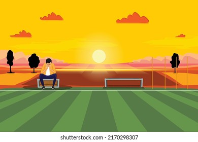 soccer stadium with green grass. Vector illustration