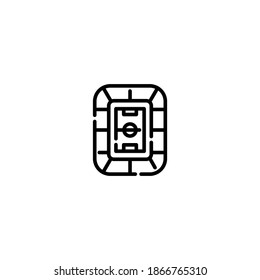 Soccer stadium icon. Soccer or football icon. Simple, flat, outline, black.