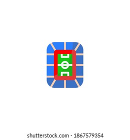Soccer stadium icon. Soccer or football icon. Simple, flat, color.