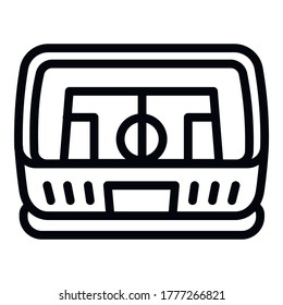 Soccer stadium icon. Outline soccer stadium vector icon for web design isolated on white background