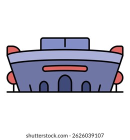 Soccer stadium icon. Outline soccer stadium vector icon color flat isolated on white