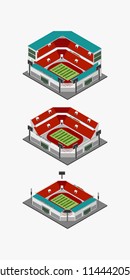 soccer stadium isometric vector illustration