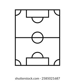 Soccer stadium linear icon. Play football with team.