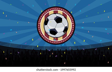 soccer stadium poster with balloon