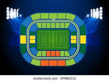 Soccer stadium scheme with zone