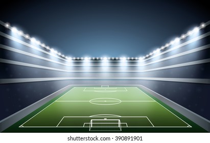 Soccer Stadium with spot lights.