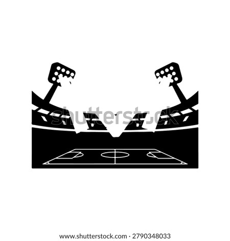 Soccer Stadium Spotlight Beam Lighting Silhouette