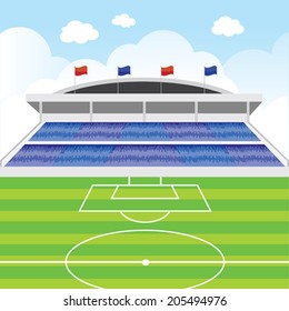 Soccer stadium. Soccer stadium vector.
