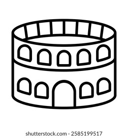 Soccer Stadium Vector Line Icon Design